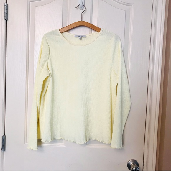 Sympli Tops - Sympli Women's Light Yellow Long Sleeve Top Size 12 NWOT